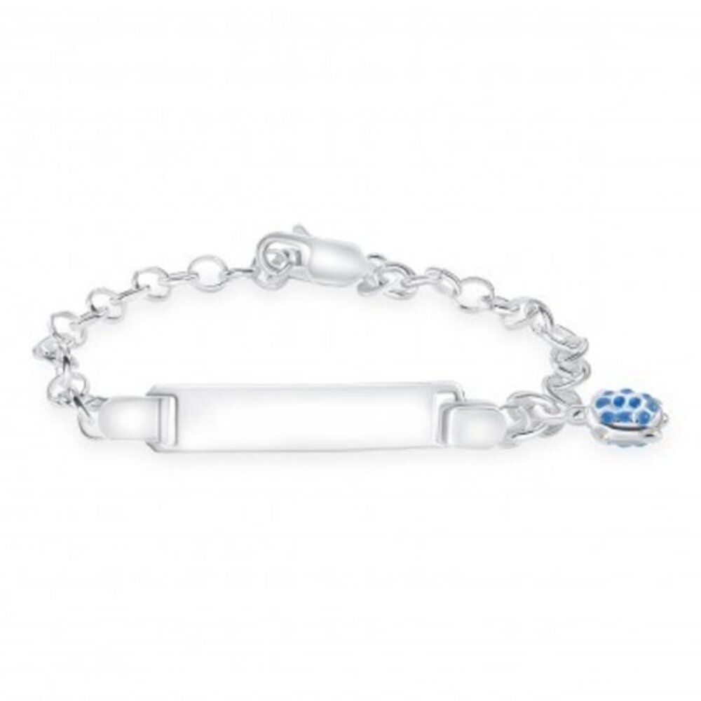 925 SILVER KIDS ID BLUE ENAMEL TURTLEBRACELET 6.25"